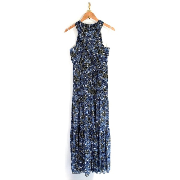 Veronica Beard Maxi Silk Floral Halter-Neck Florencia Dress - Picture 2 of 8